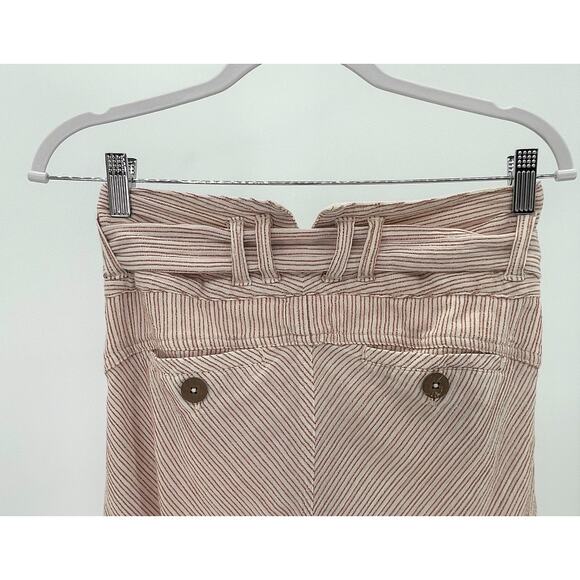 Free People Harem Pants Textured High Waist 0 Summer Beach Crop Nautical Stripes - Picture 5 of 16